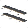 Kit 02 Prateleiras Suporte Embutido 150x25x4cm Preta Conceito - 3