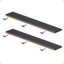 Ver imagem 3 de Kit 02 Prateleiras Suporte Embutido 150x25x4cm Preta Conceito