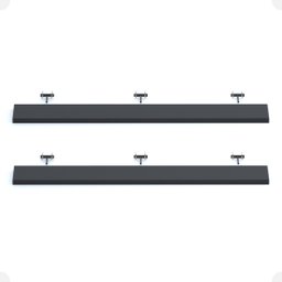 Kit 02 Prateleiras Suporte Embutido 150x25x4cm Preta Conceito - 5