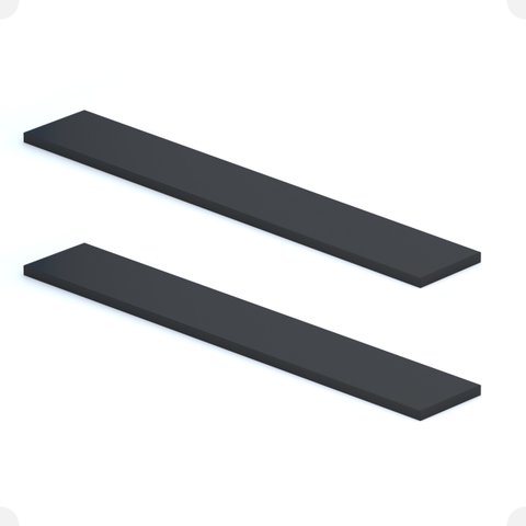Kit 02 Prateleiras Suporte Embutido 150x25x4cm Preta Conceito