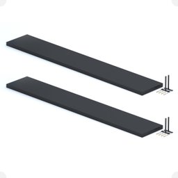 Kit 02 Prateleiras Suporte Embutido 150x25x4cm Preta Conceito - 7