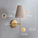 Ver imagem 4 de Arandela de Parede Clássica Alumínio com Cúpula Tecido Algodão Ref 05