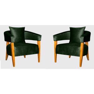 KIT 2 POLTRONA DECORATIVA VALENTINA LUXO DORA BELA - 0130 Verde Musgo