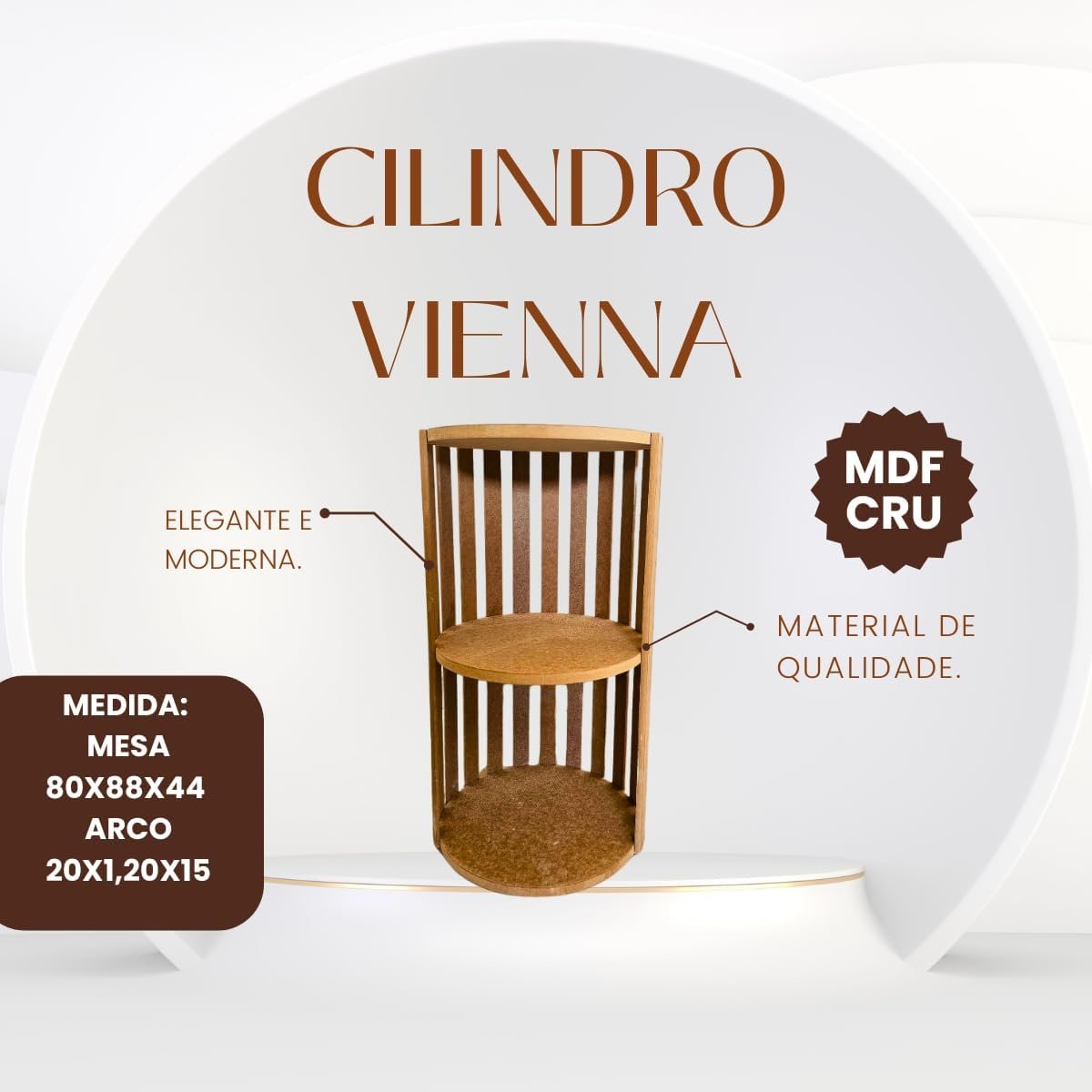 Cilindro Vienna Mdf Cru - 3