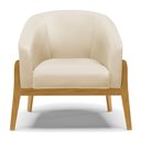 Ver imagem 5 de Poltrona Stella Corino Base Madeira Castanho - D’Rossi Bege