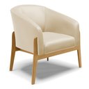 Ver imagem 4 de Poltrona Stella Corino Base Madeira Castanho - D’Rossi Bege