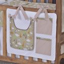 Ver imagem 1 de Porta Treco e Fralda Organizador Quarto de Bebê Menino Menina 1 Peça com Laço:safari Bege