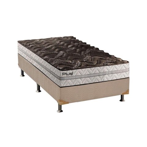 Cama Box Solteiro: Colchão Espuma D33 Paropas Pasquale Plus + Base CRC Suede Clean(88x188)