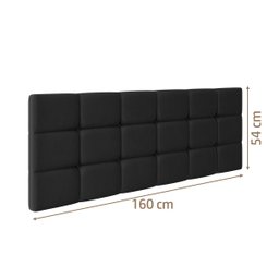 Cabeceira Pendente Cama Box Queen Luna 160 cm - Preto - 3 Cabeceira Pendente Cama Box Queen Luna 160 cm - Preto - 3