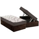 Ver imagem 1 de Cama Box Baú Solteiro: Colchão Espuma Ortobom D45 Light Saúde Ortopillow + Base Crc Suede Brown(