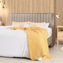 Ver imagem 1 de Cabeceira Cama Box Casal 1,40m Estofada Havai Linho Bege