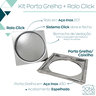 Ralo Click 10x10 Inox E Porta Grelha Caixilho Banheiro Kit - 2