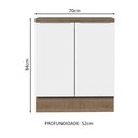 Ver imagem 3 de Balcão de Cozinha Madesa Stella 70 cm 2 Portas Rustic/Branco