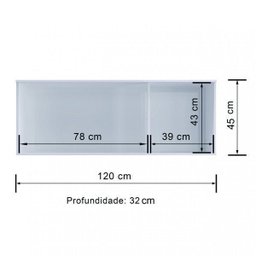 Armário Aéreo de Cozinha 3 Portas 120cm Joy Decibal Móveis - 4 Armário Aéreo de Cozinha 3 Portas 120cm Joy Decibal Móveis - 4