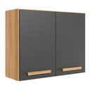 Ver imagem 1 de Armário Aéreo Intenza 80cm 2 Portas Freijó/chumbo - Nicioli