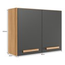 Ver imagem 4 de Armário Aéreo Intenza 80cm 2 Portas Freijó/chumbo - Nicioli