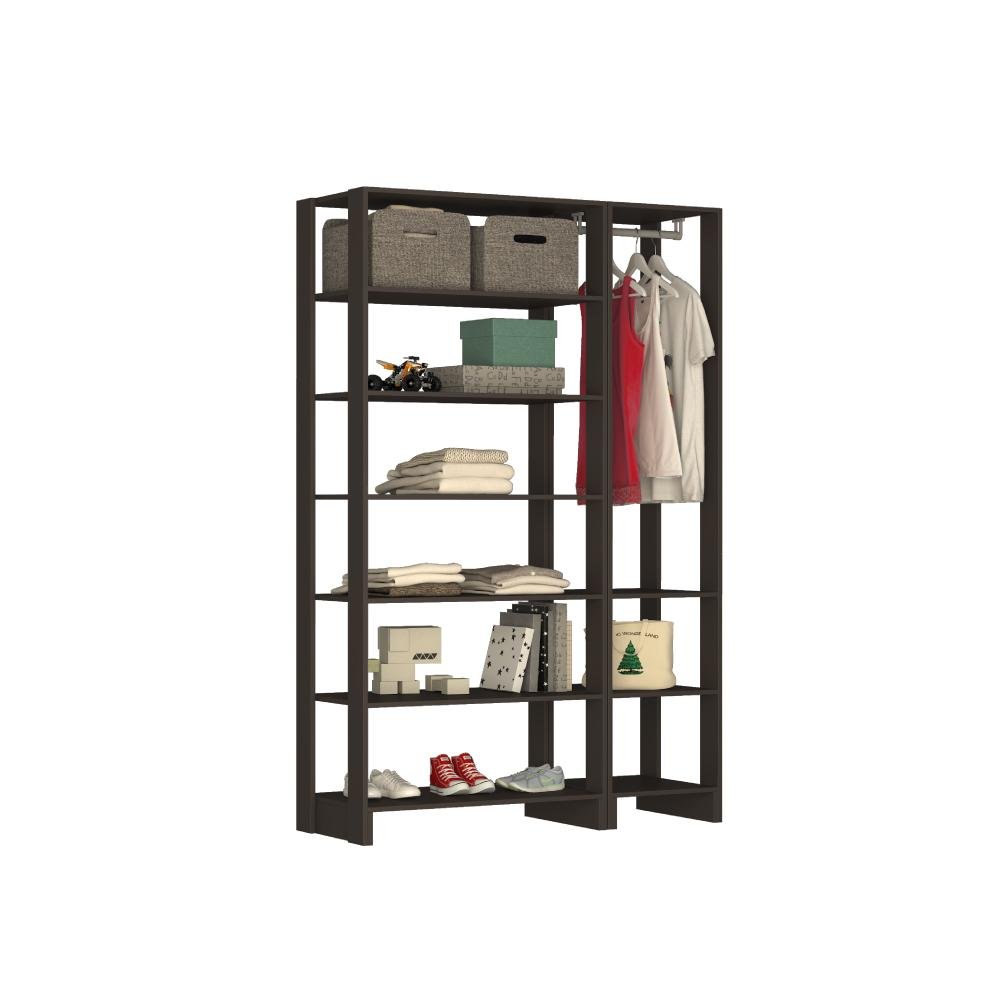 Estante Closet Yes 120cm com 9 Prateleiras - Grafite - 1