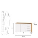 Ver imagem 4 de Balcão de Cozinha Ditália Aspen 2 pt 4 gavetas CV/BR CD-104