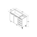 Ver imagem 2 de Balcão de Cozinha Ditália Aspen 2 pt 4 gavetas CV/BR CD-104