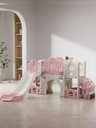 Ver imagem 1 de Playground Infantil 6 em 1 Parquinho 224cm Escorregador:rosa
