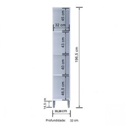 Paneleiro Simples 2 Portas 3 Prateleiras Joy Decibal - 3 Paneleiro Simples 2 Portas 3 Prateleiras Joy Decibal - 3