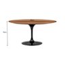 Mesa Jantar Tulipa Saarinen Redonda 1,50m Tampo Madeira Pau Ferro Base Preta - 2