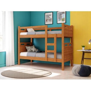 Beliche Cama Solteiro para Meninos Confortável Cor Nature