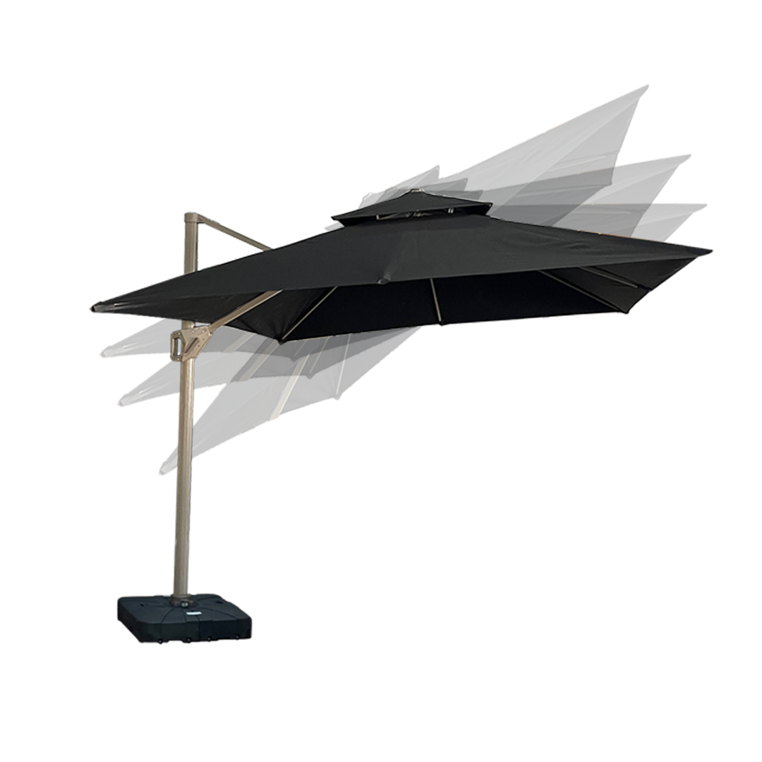 Ombrelone Guarda Sol Premium Aluminio Preto 3,0 X 3,0 C/ Base em 100l - 9