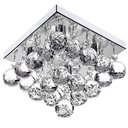 Ver imagem 1 de Lustre Para Sala Cristal Legítimo Base Aço Inox 20x20 Cm