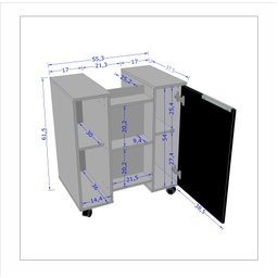 Gabinete De Banheiro Armário Para Pia De Coluna Preto Ripado - 4