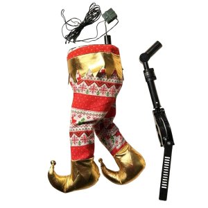 Pernas Duende Natal Movimenta Enfeite Arvore Natalina Decoraçao Casa Loja Shopping Vitrine Janela Fe