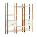 Ver imagem 2 de Guarda Roupa Closet com Gavetas Dalla Costa 100% Mdf Cor:off White com Freijó
