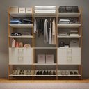 Ver imagem 1 de Guarda Roupa Closet com Gavetas Dalla Costa 100% Mdf Cor:off White com Freijó
