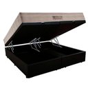 Ver imagem 3 de Cama Box Baú King Suede Bipartido + Colchão Ortobom Airtech Molas Ensacadas 65x193x203 Cor:preto