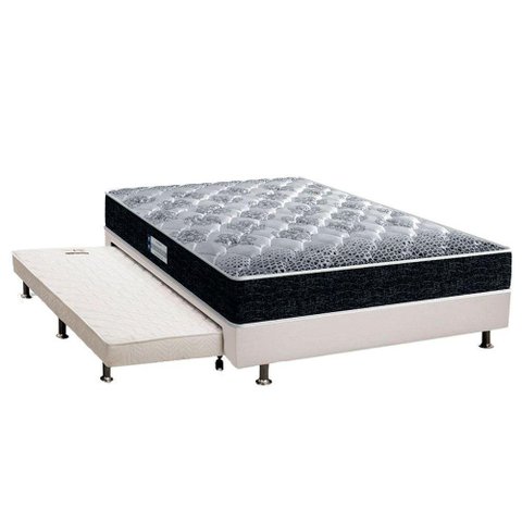 Cama Box c/Auxiliar Casal: Colchão Anatômico Probel D33EP Advanced Tech1500 + Base CRC Courano