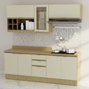 Ver imagem 2 de Armário de Cozinha Moderna 7 Peças 2m com Rodapé New York Móvel na Caixa