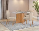 Ver imagem 7 de Conjunto Sala de Jantar Mesa Celebrare 120 Tampo Vidro Maxi Off com 4 Cadeiras Téssera - Lopas Amend