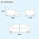 Ver imagem 6 de Sofá Cama 4lug Retrátil Reclinável Belize Mundial Estofados Linho Creme