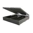 Ver imagem 1 de Base Cama Box Baú Bipartido Casal Couro Sintético Cinza 43x138x188