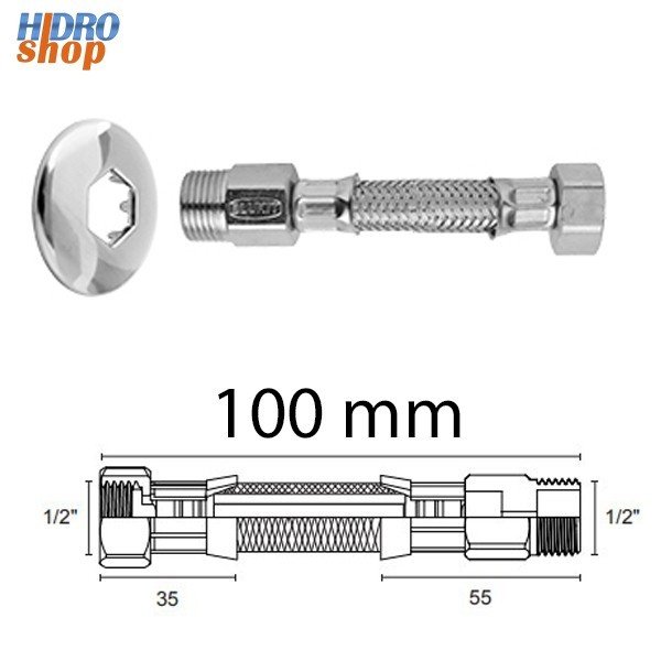 Flexível Pequeno Aço Inox 10cm M X F 1/2" - 250124 - 2