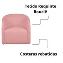 Ver imagem 7 de Kit 02 Poltrona Recepção Sala Lara Tecido Requinte Bouclê Cor:rose