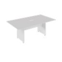 Ver imagem 4 de Mesa de Reunião Retangular 6 Lugares Pé Painel com Caixa Tomada 200x110cm Yescasa Branco