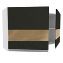 Ver imagem 4 de Armário Aéreo Madesa Glamy 120 cm 2 Portas com Vidro Branco/Preto Cor:Branco/Preto