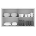 Ver imagem 3 de Armário Aéreo Madesa Glamy 120 cm 2 Portas com Vidro Branco/Preto Cor:Branco/Preto