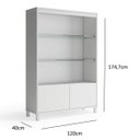 Ver imagem 3 de Estante Cristal 2 Prateleiras de Vidro 2 Portas Classe Glass P&C ArteMobili