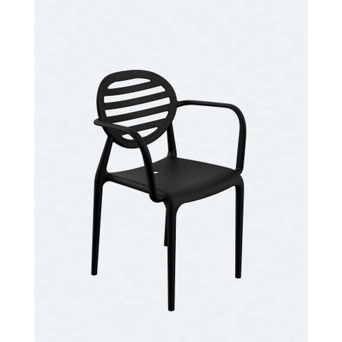 Cadeira com Braço Stripe Im In Home Polipropileno Preto