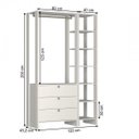 Ver imagem 2 de Guarda-Roupa Modulado Closet 2 Peças com Cabideiro 3 Gavetas e 7 Nichos Yes Marrom