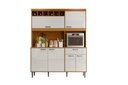 Ver imagem 4 de Cozinha Sedona 6 Portas 1 Gaveteiro C/ Espaço para Microondas e Vinhos - Jequitiba/off White