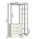 Ver imagem 2 de Closet Modulado 2 Peças com 1 Cabideiro 3 Gavetas e 7 Nichos Yes 