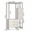 Ver imagem 5 de Guarda-Roupa Modulado Closet 2 Peças Cabideiro 3 Gavetas Porta com 2 Prateleiras e 4 Nichos Yes Marr